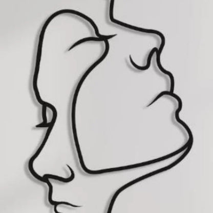 Creative Wall Hanging Iron Wall Decoration Couple Portrait Wall Decoration Metal Humanoid Abstract Line Home Wall Hanging