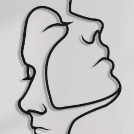 Creative Wall Hanging Iron Wall Decoration Couple Portrait Wall Decoration Metal Humanoid Abstract Line Home Wall Hanging