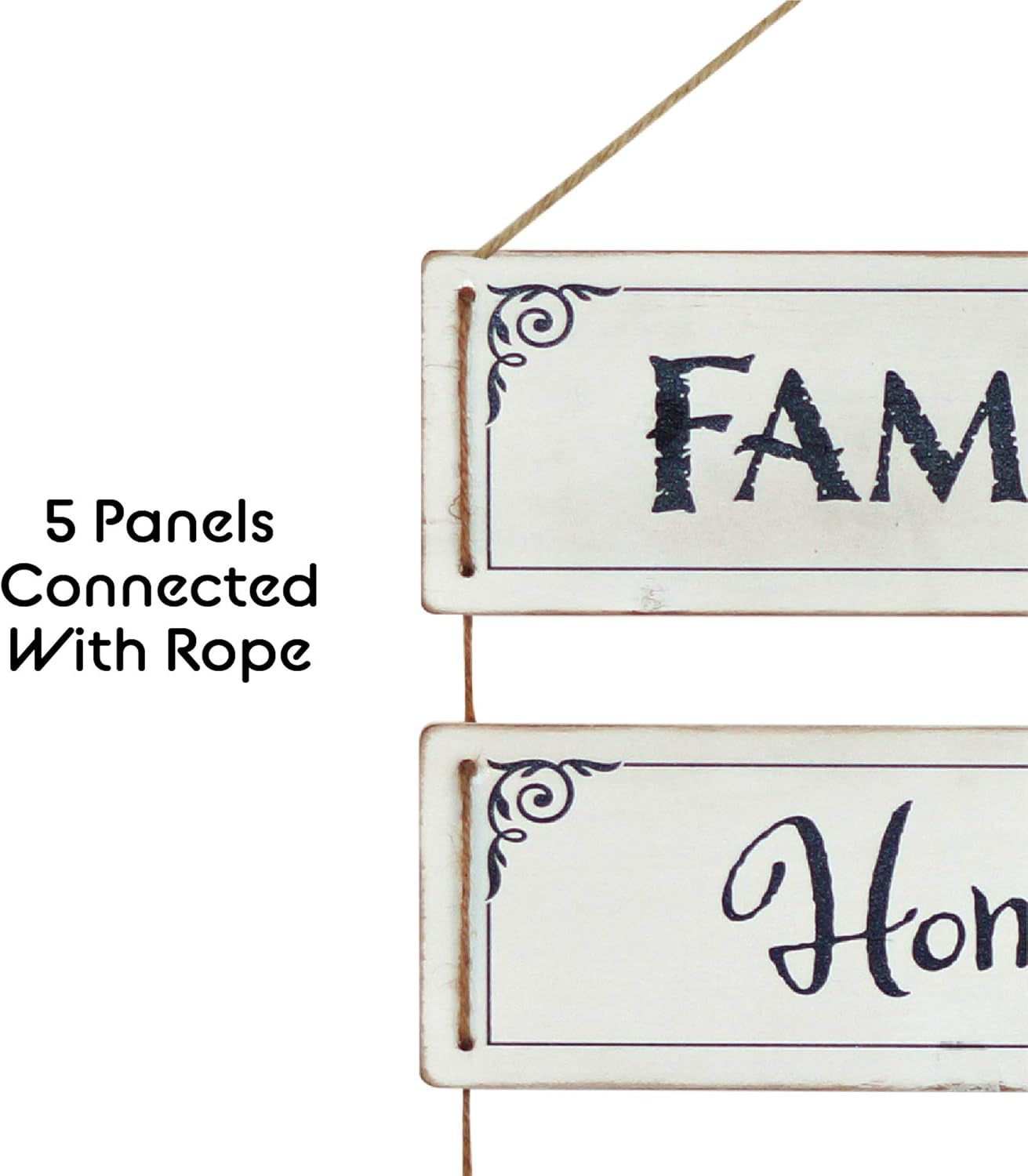 Farmhouse Wall Decor, Reversible Rustic Home Decor, Modern Hanging Decor, Wall Decor for Living Room, Bedroom, Family, Dining, and Kitchen Wall Decor, 24-Inch (Family, Home, Love, Happiness, Kindness)