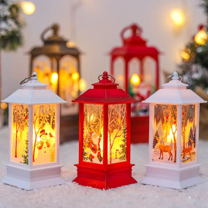 Happy Home Candlestick Lamp with Snowman Decoration