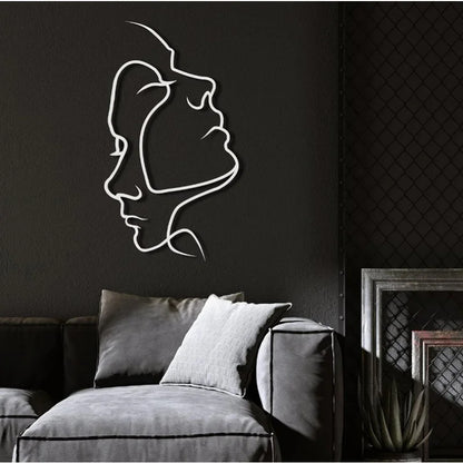 Creative Wall Hanging Iron Wall Decoration Couple Portrait Wall Decoration Metal Humanoid Abstract Line Home Wall Hanging