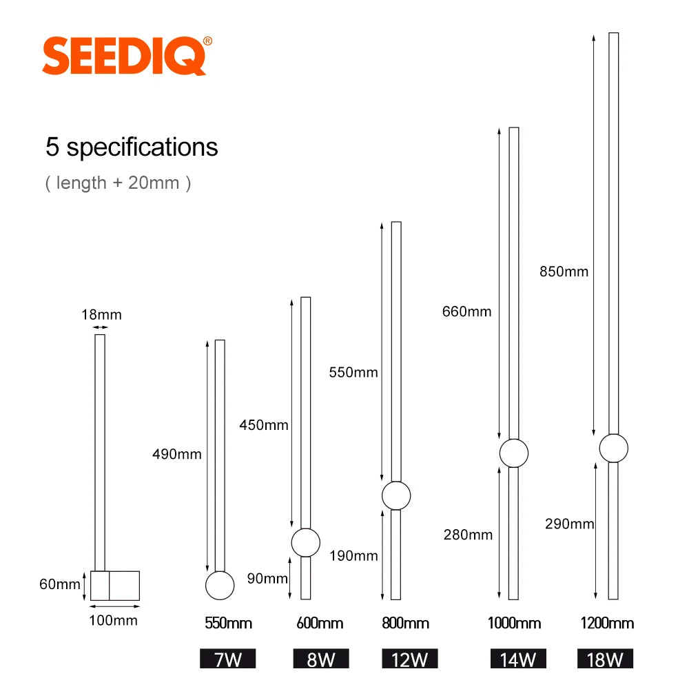 Modern Led Wall Lamp Fixture Wall Sconce Light Indoor Wall Light Living Room Bedroom Sofa Background Wall Lamp Long Wall Lamp