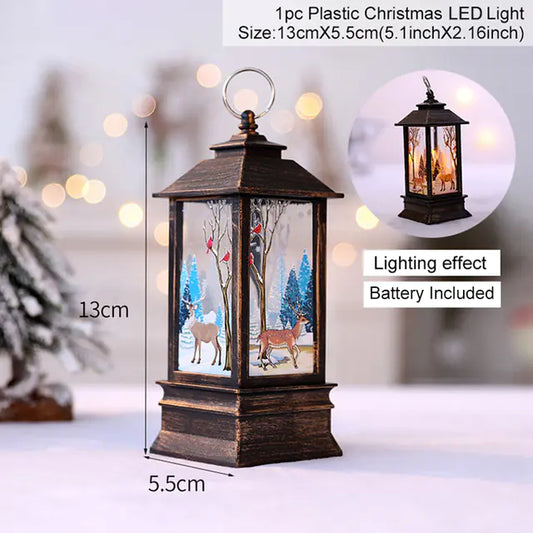 Happy Home Candlestick Lamp with Snowman Decoration