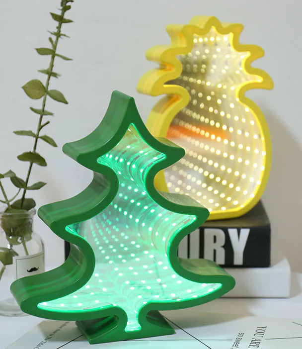 Mirror Tunnel Light, Night Light, Pineapple Lamp