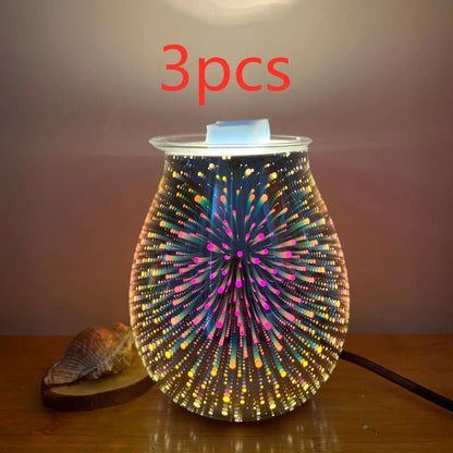 3D Glass Aromatherapy Lamp with Dimmer Function