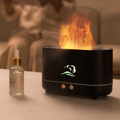 2023 Promotion on Sale, Flame Humidifier, Portable-Noiseless Aroma Diffuser for Home, Office or Yoga Essential Oil Diffuser with No-Water Auto-Off Protection