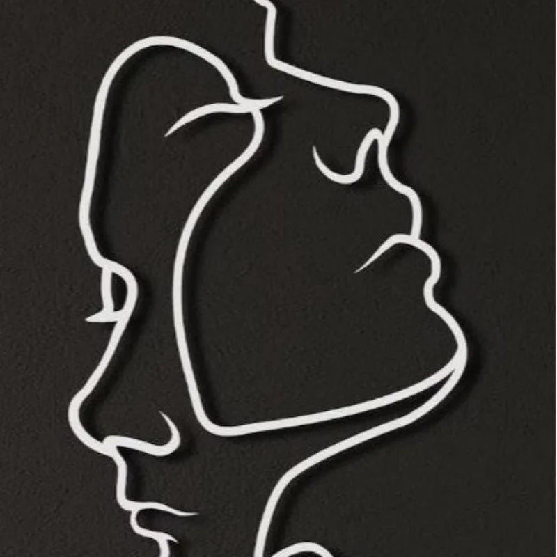 Creative Wall Hanging Iron Wall Decoration Couple Portrait Wall Decoration Metal Humanoid Abstract Line Home Wall Hanging