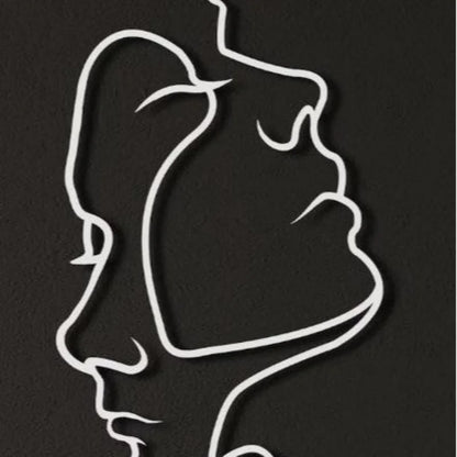 Creative Wall Hanging Iron Wall Decoration Couple Portrait Wall Decoration Metal Humanoid Abstract Line Home Wall Hanging
