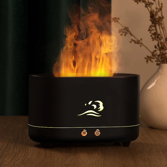 2023 Promotion on Sale, Flame Humidifier, Portable-Noiseless Aroma Diffuser for Home, Office or Yoga Essential Oil Diffuser with No-Water Auto-Off Protection