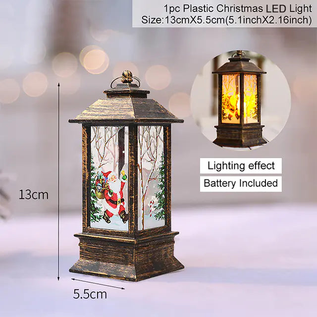 Happy Home Candlestick Lamp with Snowman Decoration