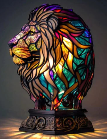 Handcrafted Animal Stained Glass Table Lamp (USB)