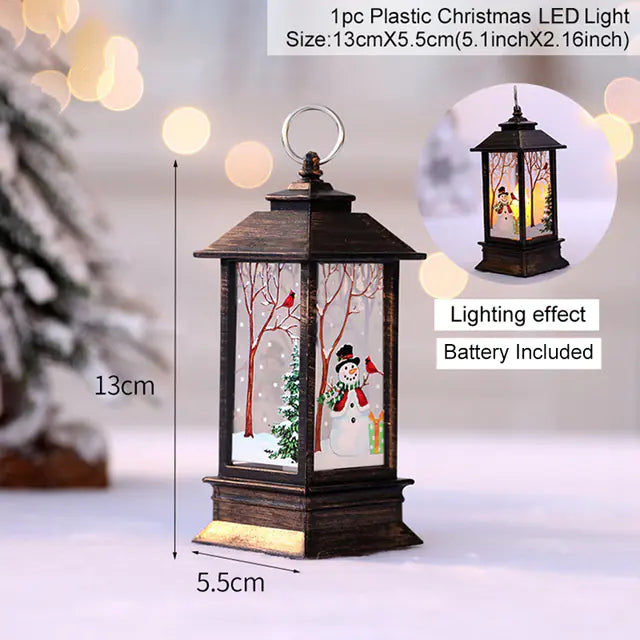 Happy Home Candlestick Lamp with Snowman Decoration